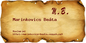 Marinkovics Beáta névjegykártya