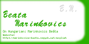 beata marinkovics business card